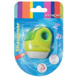 Temperówka KEYROAD, plastikowa, pojedyncza, z gumką, blister, mix kolorów