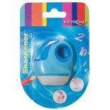 Temperówka KEYROAD, plastikowa, pojedyncza, z gumką, blister, mix kolorów