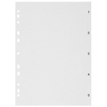 Przekładki kartonowe, A4, 1-5 kart., szare