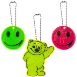 Zestaw odblasków, 5 naklejek + 3 breloki, zawieszka, mix kolorów