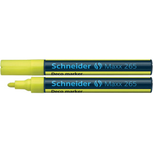 Marker kredowy SCHNEIDER Maxx 265 Deco, okrągły, 2-3mm, zawieszka, żółty