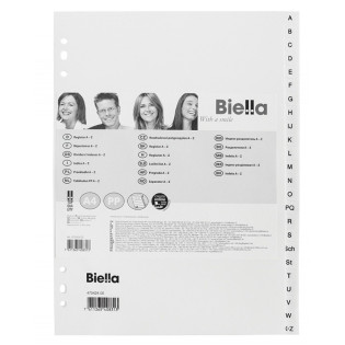 Przekładki polypropylenowa, A4, A-Z, białe