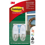 Haki wielokrotnego użytku COMMAND™ Outdoor (17091CLR-AWCEE), średnie, 2 szt., transparentne