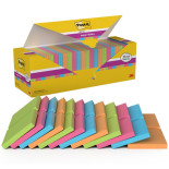 Karteczki samoprzylepne POST-IT® Super Sticky (654-SS-VP24COL), 76x76mm, 90 kart./bloczek, 21 + 3 bloczki GRATIS, mix kolorów