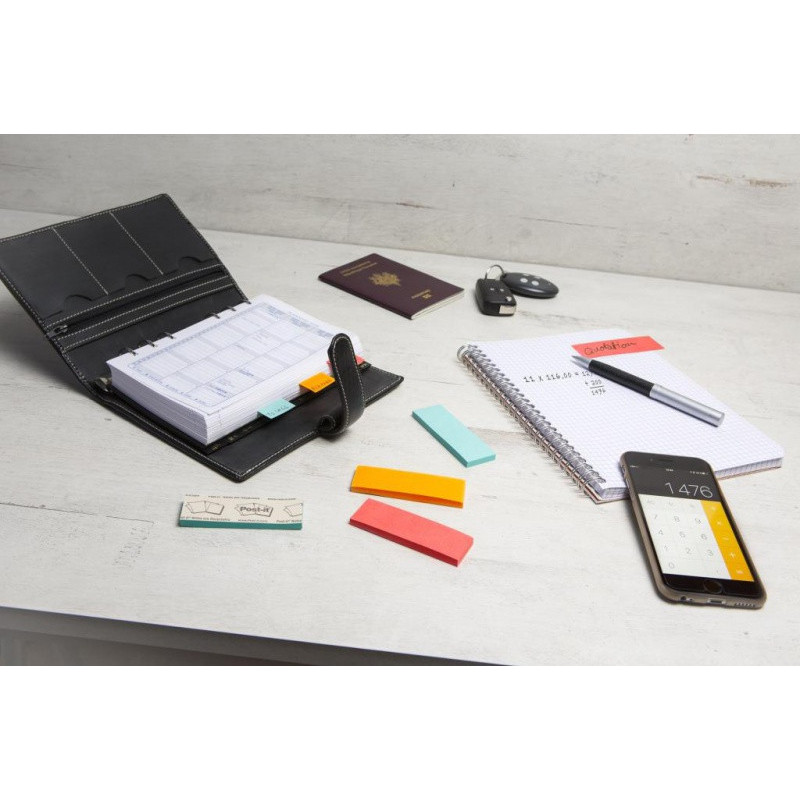 Znaczniki POST-IT® (670-4CA-EU), papier, 12,7x44,4mm, 4x50 kart., zawieszka, mix kolorów