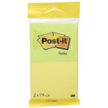 Karteczki samoprzylepne POST-IT® (6720-YG),76x63,5mm, 2x75 kart., zawieszka, żółto-zielone