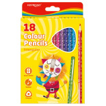 Kredki ołówkowe KEYROAD, trójkątne, 18szt., mix kolorów