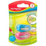 Temperówka KEYROAD Nugget, plastikowa, pojedyncza, 2szt., blister, mix kolorów