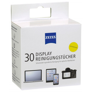 Chusteczki do czyszczenia ekranów, tabletów i laptopów ZEISS, 30 szt., białe