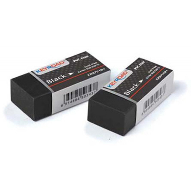 Gumka uniwersalna KEYROAD Black, 3szt., blister, czarna
