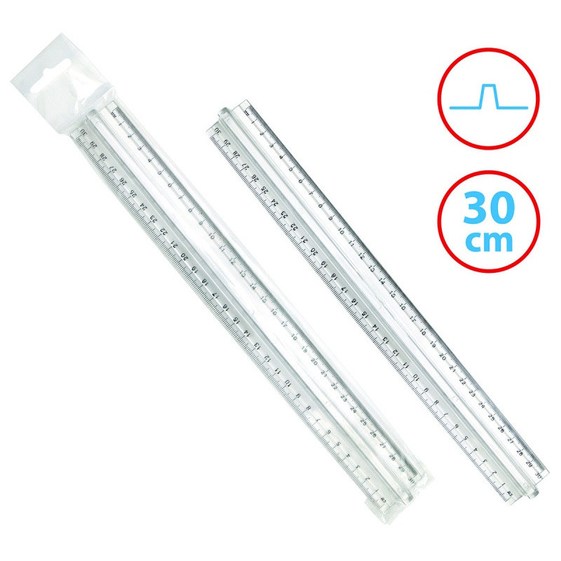 Linijka z uchwytem DONAU, 30cm, zawieszka, transparentna