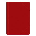 Teczka z gumką OFFICE PRODUCTS, A4, PP, 500mikr., 3-skrz., czerwona