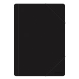 Teczka z gumką OFFICE PRODUCTS, A4, PP, 500mikr., 3-skrz., czarna