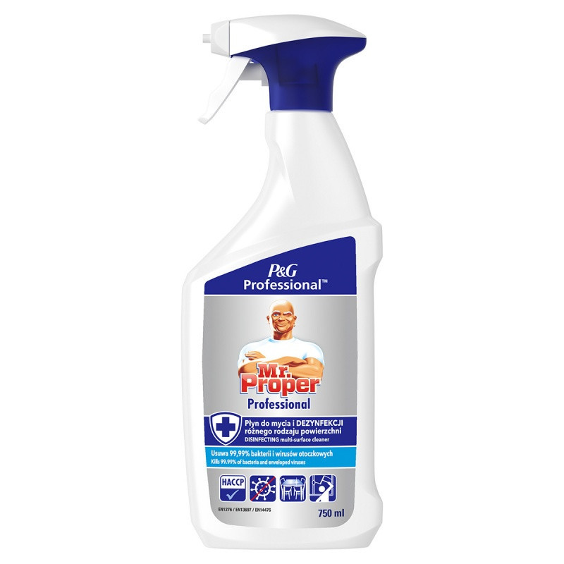 Uniwersalny płyn MR PROPER, 3w1, profesjonalny, do wszystkich powierzchni, z funkcją dezynfekcji, 750ml