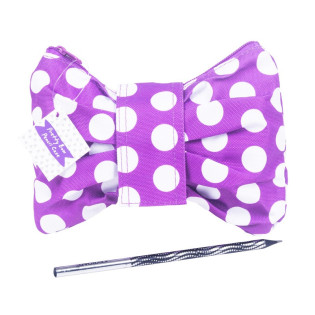 Piórnik-saszetka MEMORIS Pretty Bow, kokardka, na suwak i rzep, mix kolorów