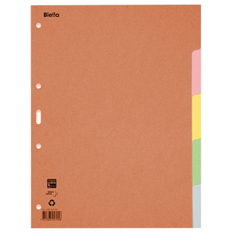 Przekładki kartonowe, A4, 1-5 kart., mix kolorów