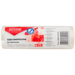 Taśma biurowa OFFICE PRODUCTS, 19mm, 33m, 8szt., transparentna