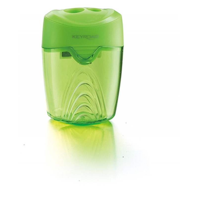 Temperówka KEYROAD Ripple, plastikowa, podwójna, z pojemnikiem, pakowane na displayu, mix kolorów