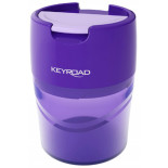 Temperówka KEYROAD Robby, aluminiowa, podwójna, z pojemnikiem, pakowane na displayu, mix kolorów