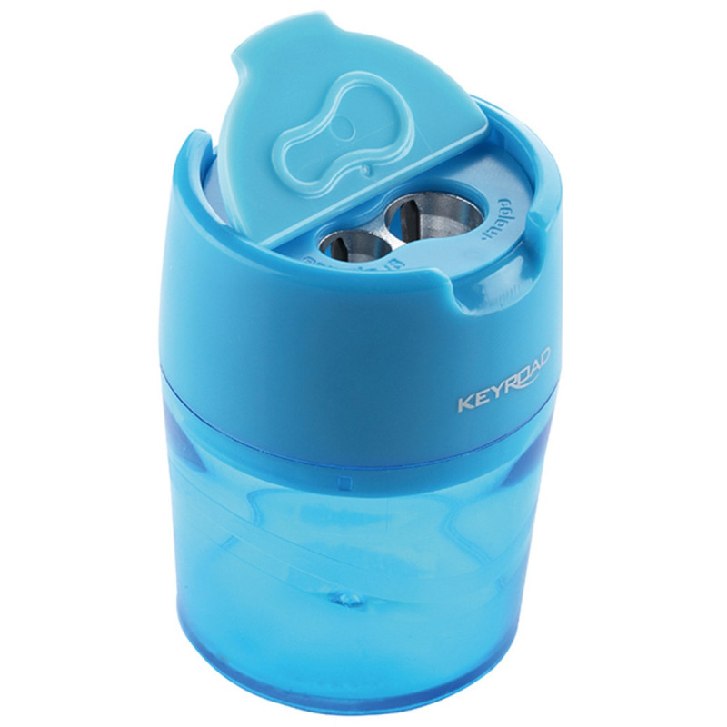 Temperówka KEYROAD Robby, aluminiowa, podwójna, z pojemnikiem, pakowane na displayu, mix kolorów