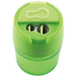 Temperówka KEYROAD Robby, aluminiowa, podwójna, z pojemnikiem, pakowane na displayu, mix kolorów