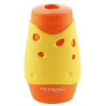 Temperówka KEYROAD Cheese, plastikowa, podwójna, z pojemnikiem, pakowane na displayu, mix kolorów