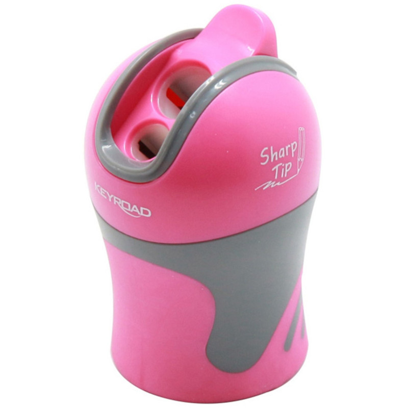 Temperówka KEYROAD Colour Special, plastikowa, podwójna, z pojemnikiem, ostrzenie w szpic, pakowane na displayu, mix kolorów