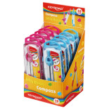 Cyrkiel KEYROAD Jelly-Bean, metalowy, w etui, pakowane w display, mix kolorów