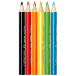 Kredki ołówkowe KEYROAD Mini, trójkątne, 6szt., mix kolorów