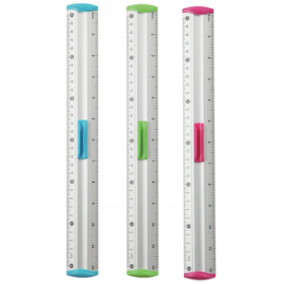 Linijka z uchwytem KEYROAD Measure Clip, 30 cm, pakowane w display, mix kolorów