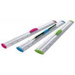 Linijka z uchwytem KEYROAD Measure Clip, 30 cm, pakowane w display, mix kolorów