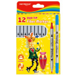 Flamastry KEYROAD Duo, 12szt., na zawieszce, mix kolorów