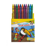 Kredki świecowe GIMBOO, 12szt., 8mm, mix kolorów