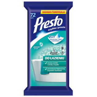 Ściereczki gospodarcze PRESTO, do łazienek. 72szt., białe