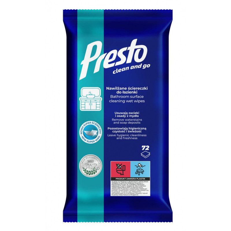 Ściereczki gospodarcze PRESTO, do łazienek. 72szt., białe