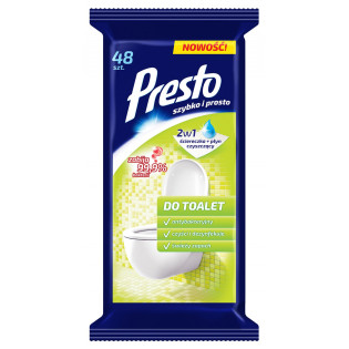 Ściereczki gospodarcze PRESTO, do toalet, 48szt., białe