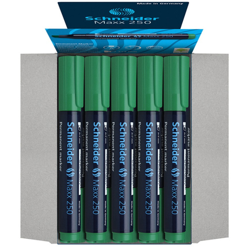 Marker permanentny SCHNEIDER Maxx 250, ścięty, 2-7mm, zielony