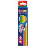 Kredki ołówkowe KEYROAD, trójkątne, neonowe, 6szt., mix kolorów