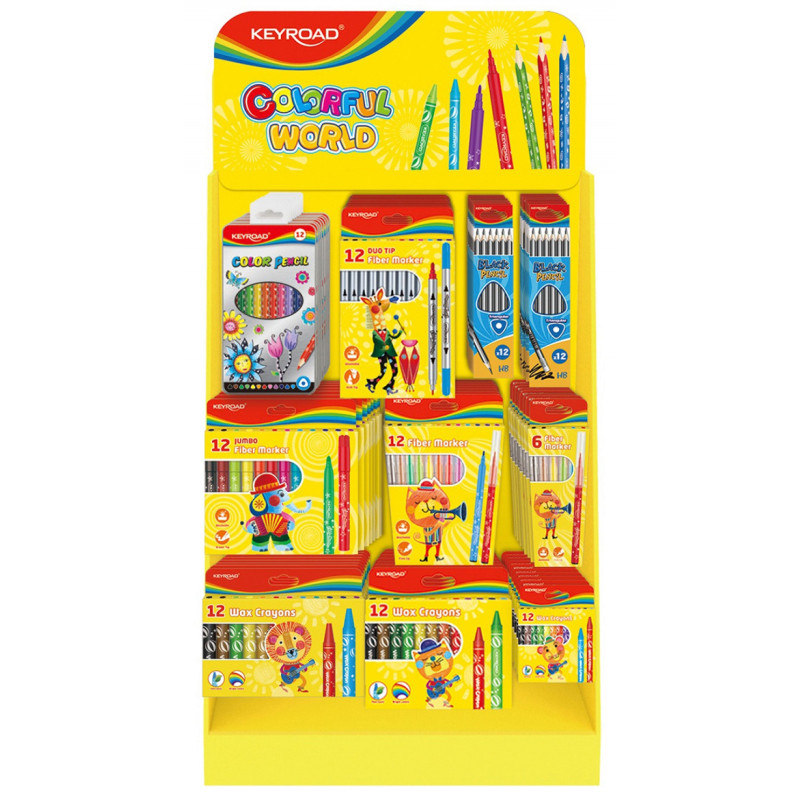 Mały display KEYROAD Colorful World, karton, składany, bez wyposażenia, żółty