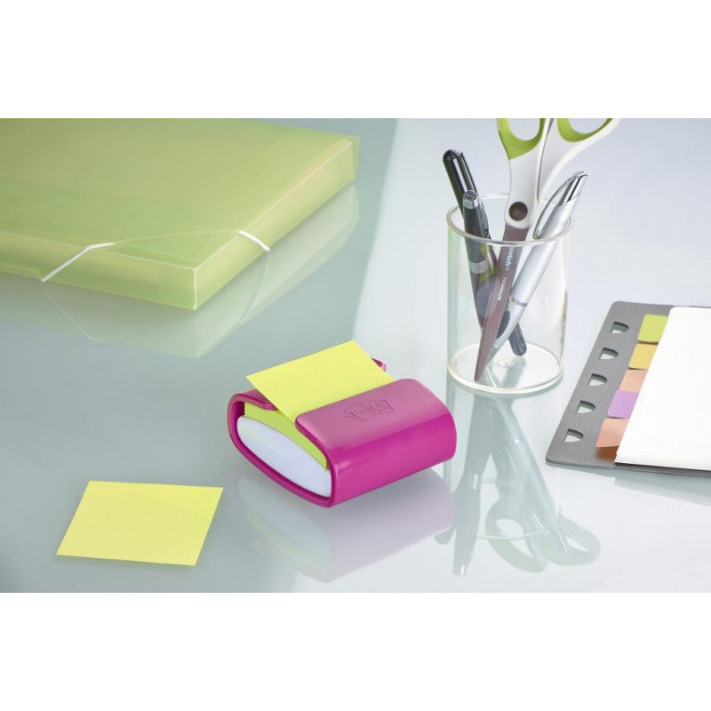 Podajnik do karteczek samoprzylepnych POST-IT® Pro (PRO-C-1SSC), fioletowy, w zestawie 1 bloczek Super Sticky Z-Notes