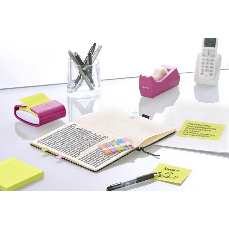 Podajnik do karteczek samoprzylepnych POST-IT® Pro (PRO-C-1SSC), fioletowy, w zestawie 1 bloczek Super Sticky Z-Notes