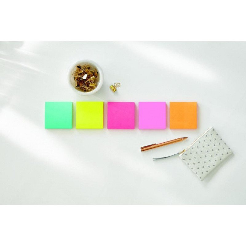 Karteczki samoprzylepne POST-IT® Super sticky, (654-6SS-MIA), 76x76mm, 6x90 kart., paleta Miami