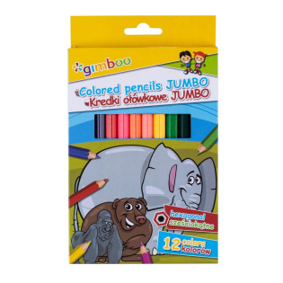 Kredki ołówkowe GIMBOO Jumbo, sześciokątne, 12szt., mix kolorów