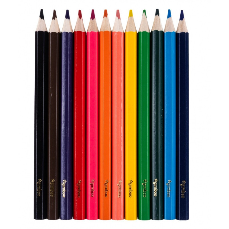 Kredki ołówkowe GIMBOO Jumbo, sześciokątne, 12szt., mix kolorów