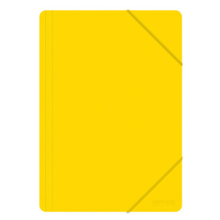 Teczka z gumką OFFICE PRODUCTS, A4, PP, 500mikr., 3-skrz., żółta