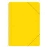 Teczka z gumką OFFICE PRODUCTS, A4, PP, 500mikr., 3-skrz., żółta