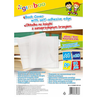 Okładka na książki GIMBOO z samoprzylepnym brzegiem, 30,5x54cm, 10szt., transparentna