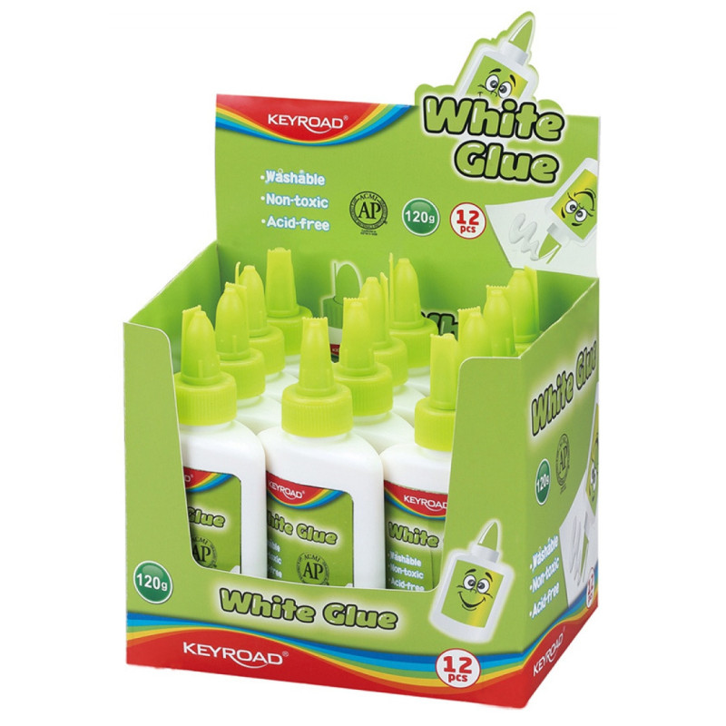 Klej biały KEYROAD, 120g, pakowany na displayu
