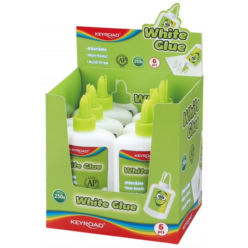 Klej biały KEYROAD, 250g, pakowany na displayu
