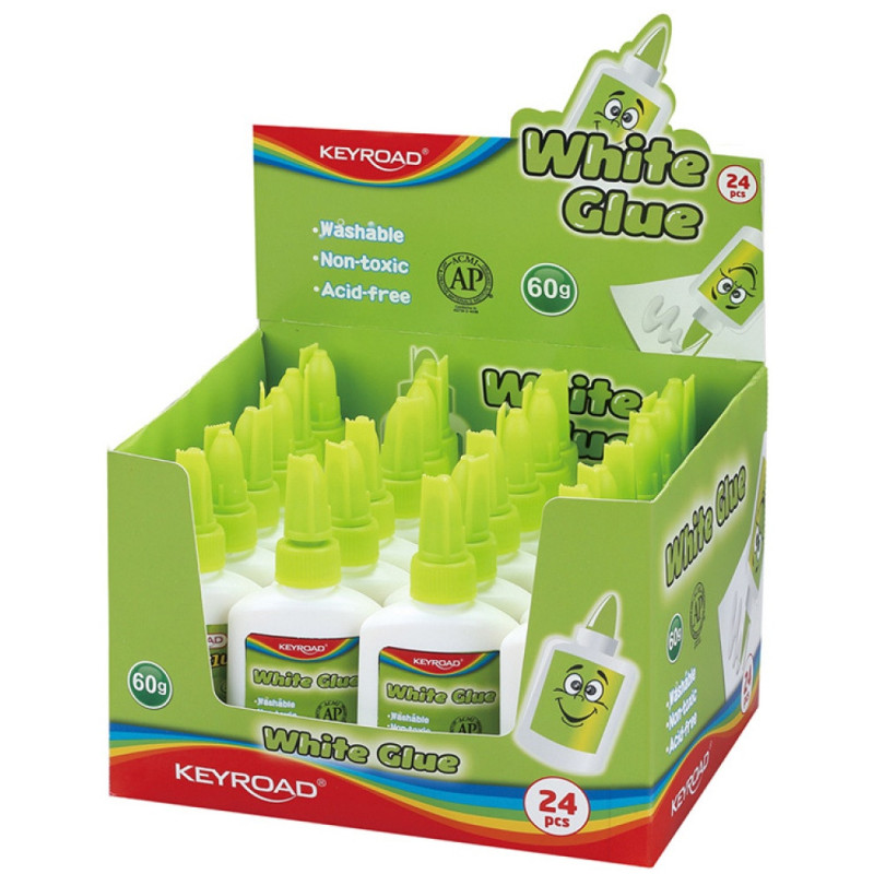 Klej biały KEYROAD, 60g, pakowany na displayu